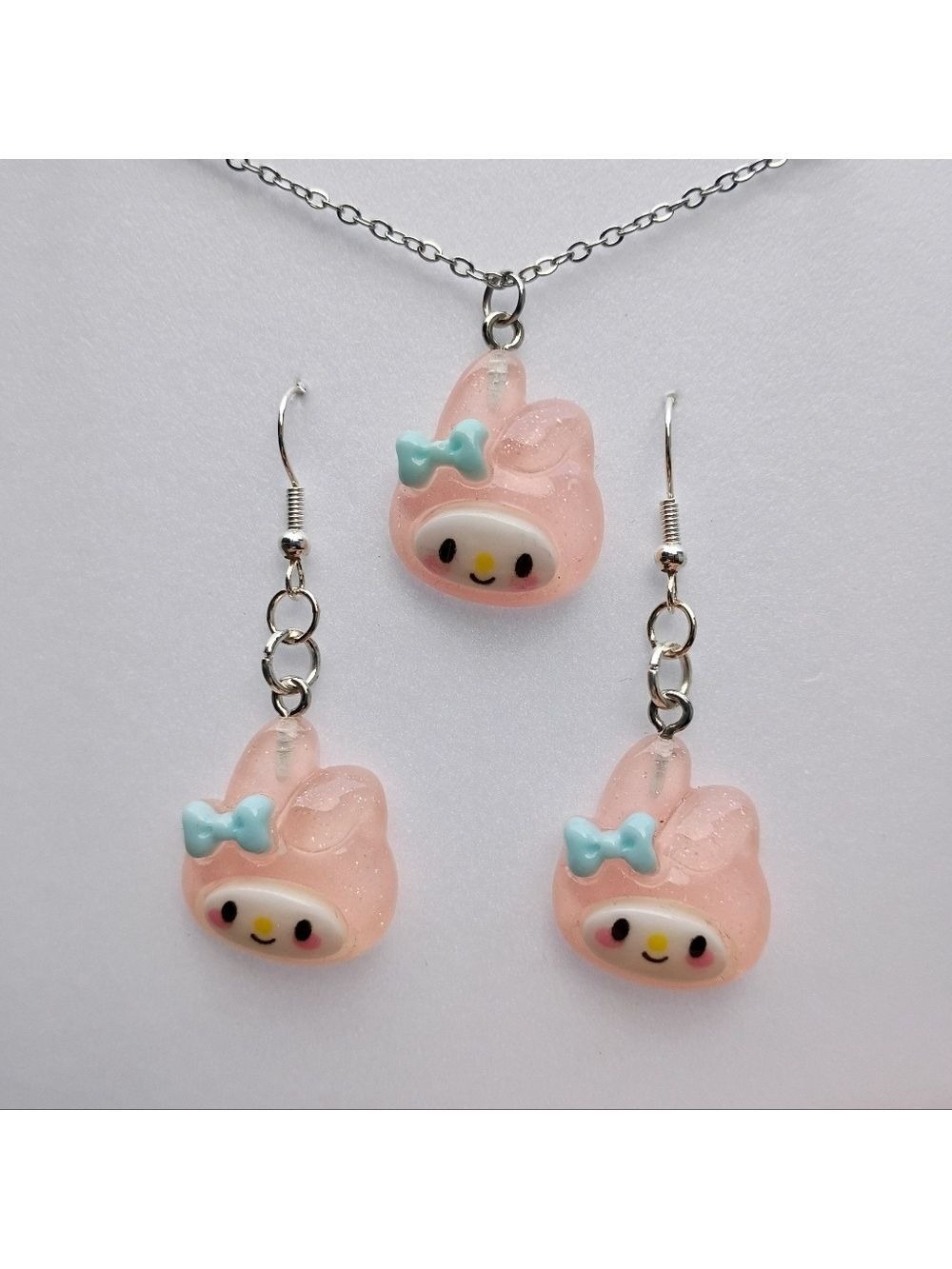 2/$10 Sanrio My Melody Handmade Acrylic Earring And Necklace Set